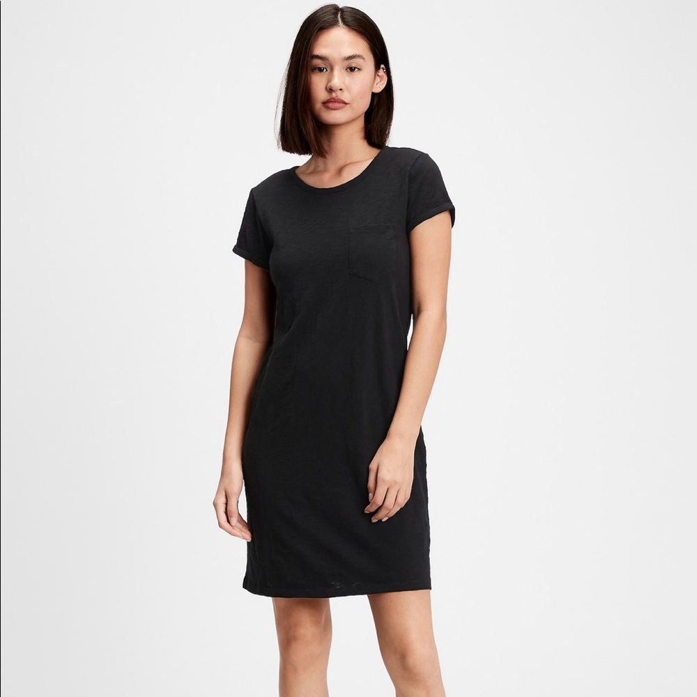 Gap Black Pocket T-Shirt Dress